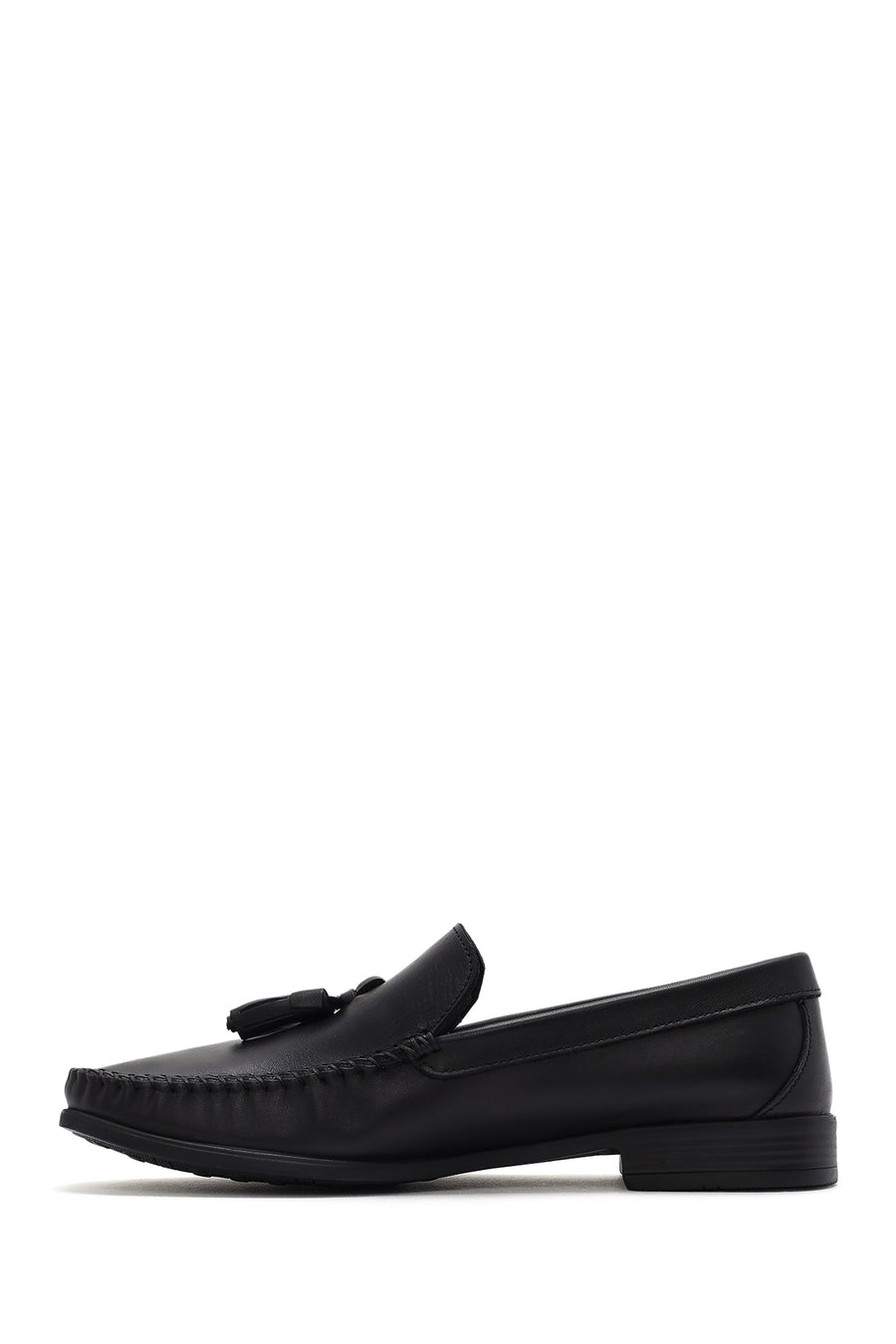 Erkek Siyah Püsküllü Deri Loafer