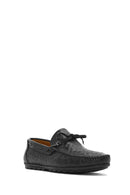 Erkek Siyah Kroko Deri Loafer | Derimod