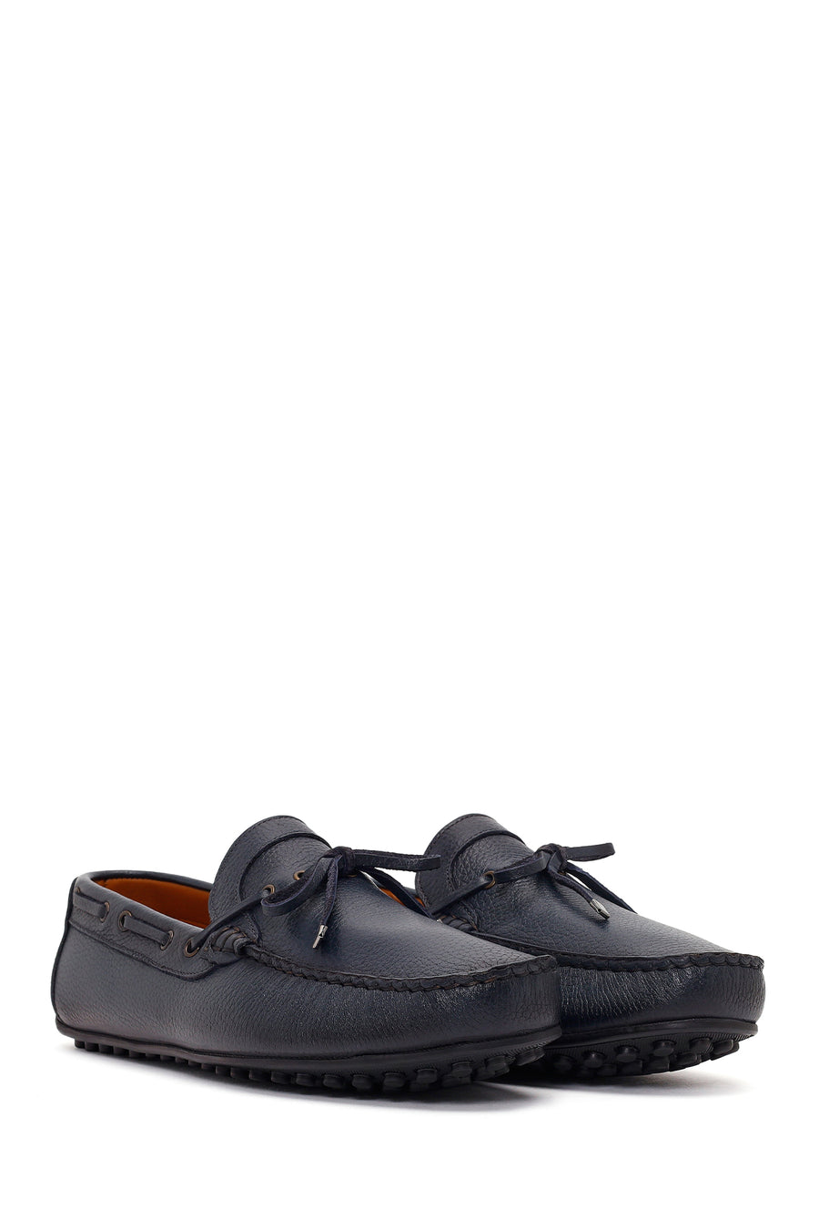 Men's Navy Blue Tassel Leather Loafer