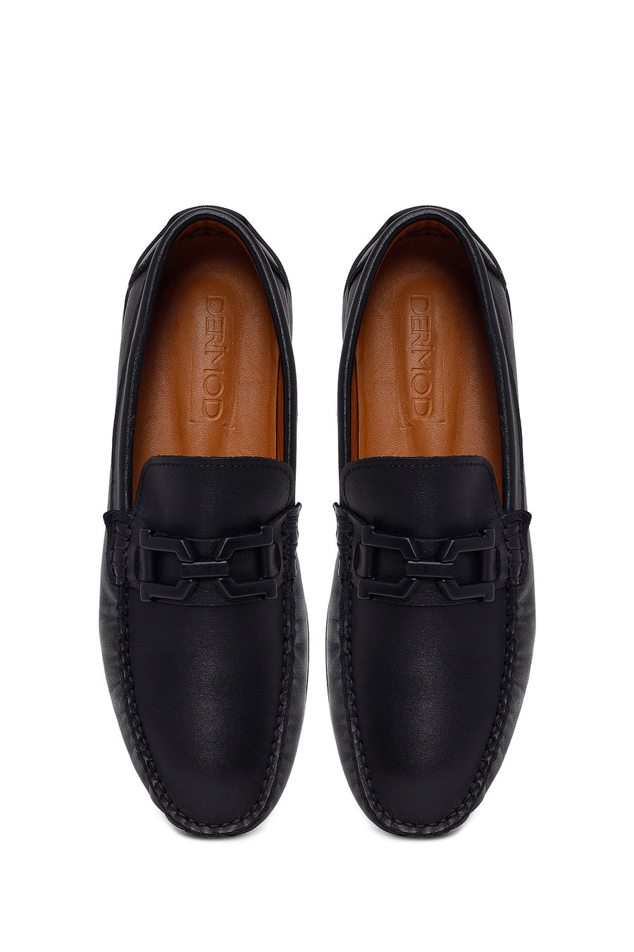 Men's Black Buckled Leather Loafer