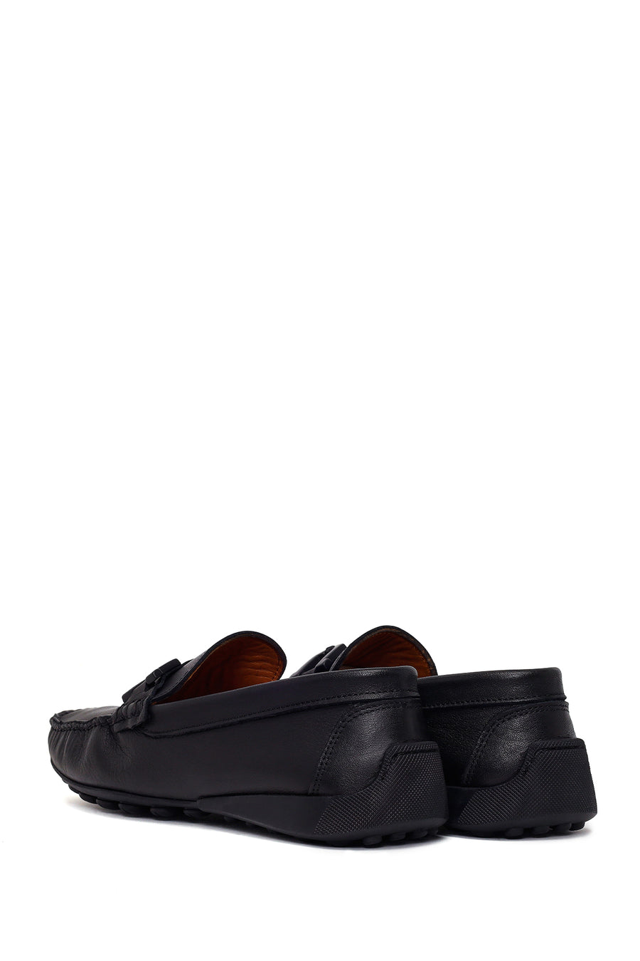 Men's Black Buckled Leather Loafer