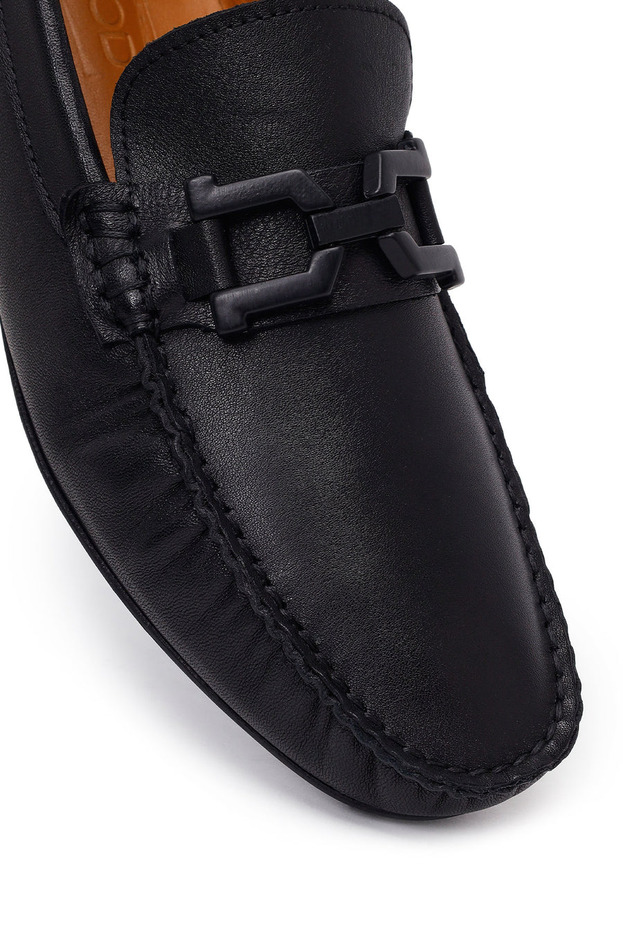 Men's Black Buckled Leather Loafer