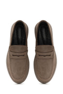 Erkek Bej Kalın Tabanlı Süet Deri Loafer | Derimod