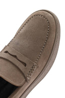 Erkek Bej Kalın Tabanlı Süet Deri Loafer | Derimod