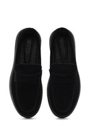 Erkek Siyah Kalın Tabanlı Süet Deri Loafer | Derimod