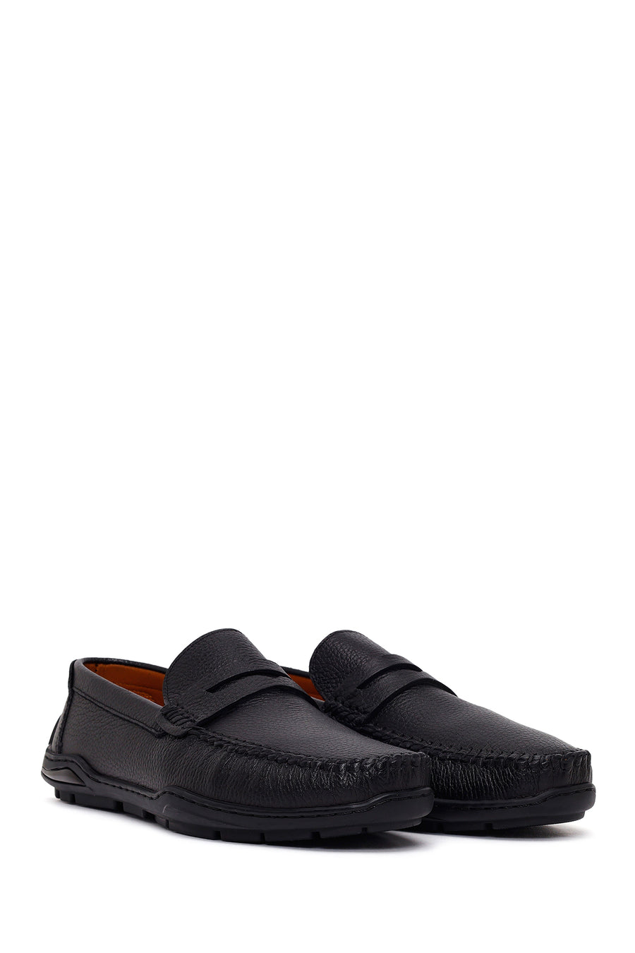 Male Black Leather Casual Loafer