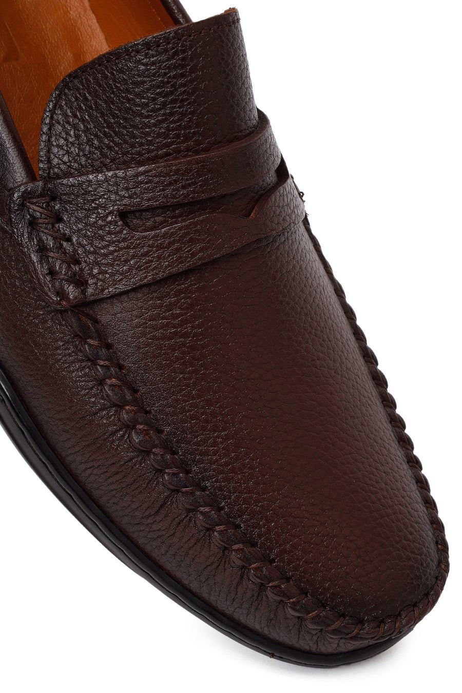 Erkek Kahverengi Deri Casual Loafer