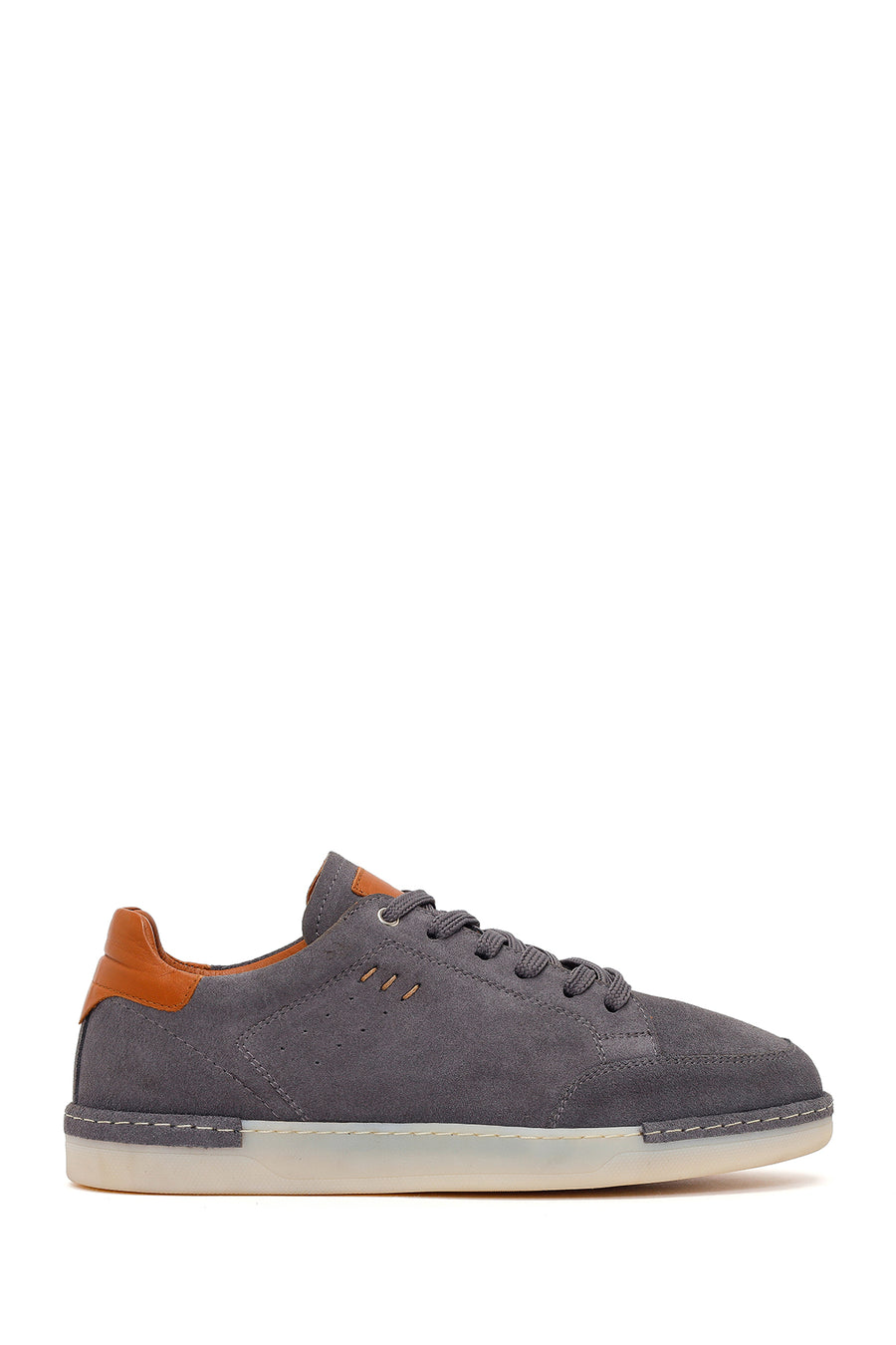 Erkek Gri Bağcıklı Süet Deri Sneaker 26SFD765110 | Derimod