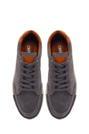 Men's Gray Lace-Up Suede Leather Sneaker | Derimod