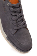 Men's Gray Lace-Up Suede Leather Sneaker | Derimod