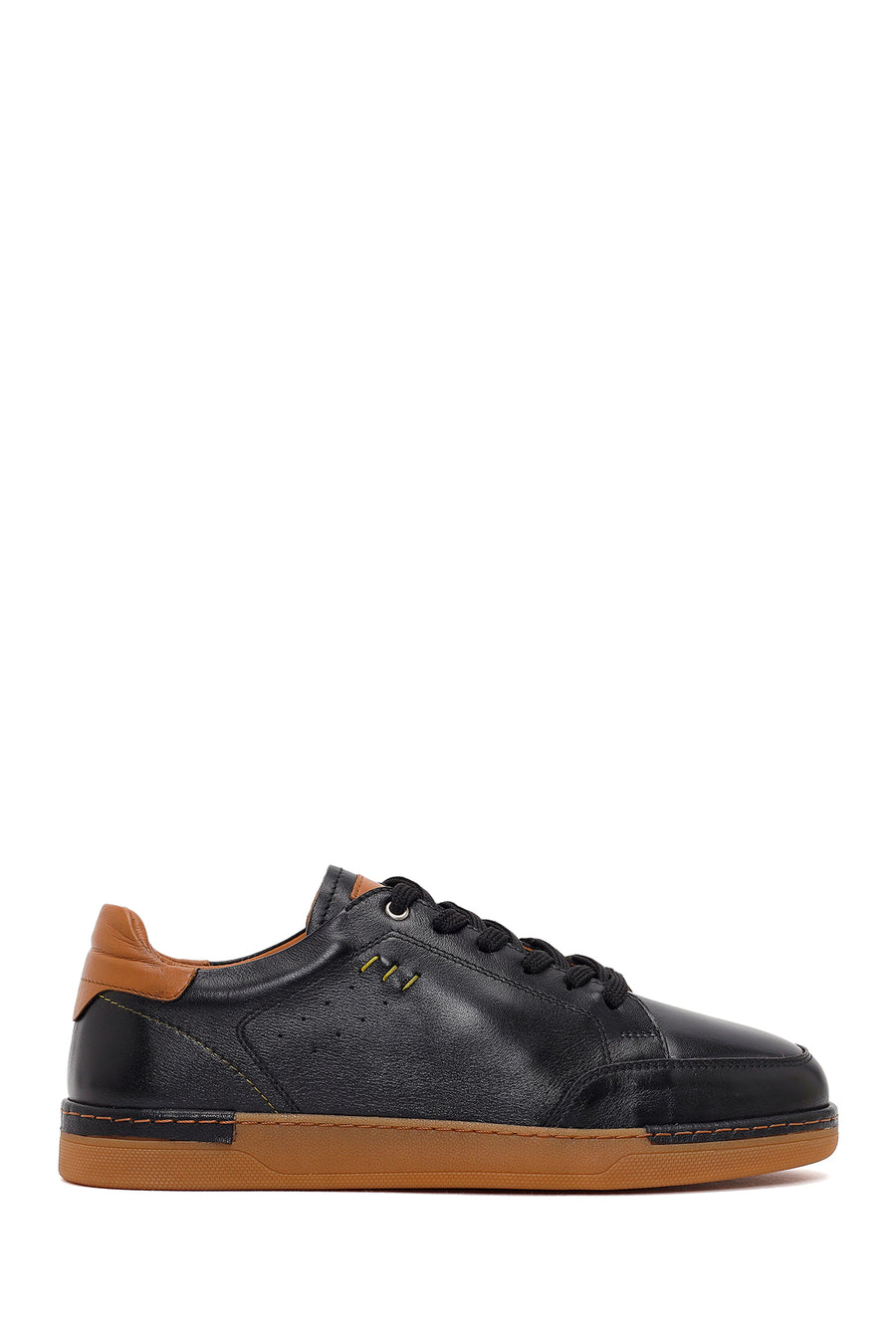 Men's Black Lace-up Leather Sneaker 26SFD765118 | Derimod