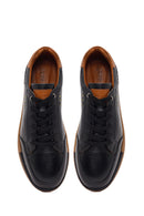 Men's Black Lace-up Leather Sneaker | Derimod