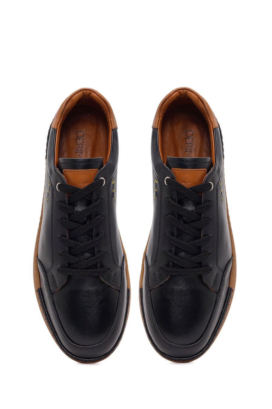 Men's Black Lace-up Leather Sneaker