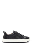 Men's Black Lace-up Thick-Sole Leather Sneaker | Derimod
