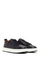 Men's Black Lace-up Thick-Sole Leather Sneaker | Derimod