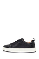 Men's Black Lace-up Thick-Sole Leather Sneaker | Derimod