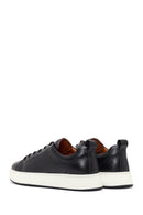 Men's Black Lace-up Thick-Sole Leather Sneaker | Derimod