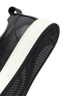 Men's Black Lace-up Thick-Sole Leather Sneaker | Derimod
