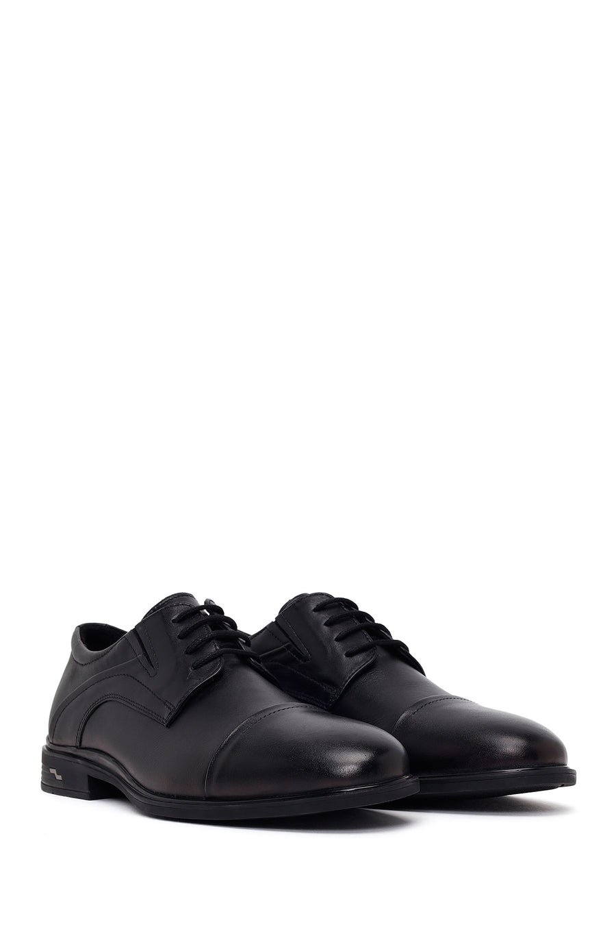 Male Black Lace-Up Leather Casual Shoes