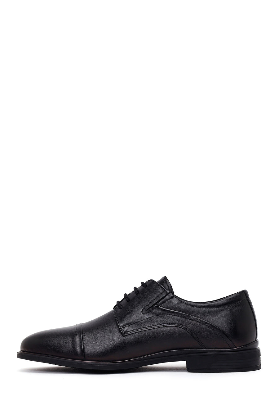 Male Black Lace-Up Leather Casual Shoes
