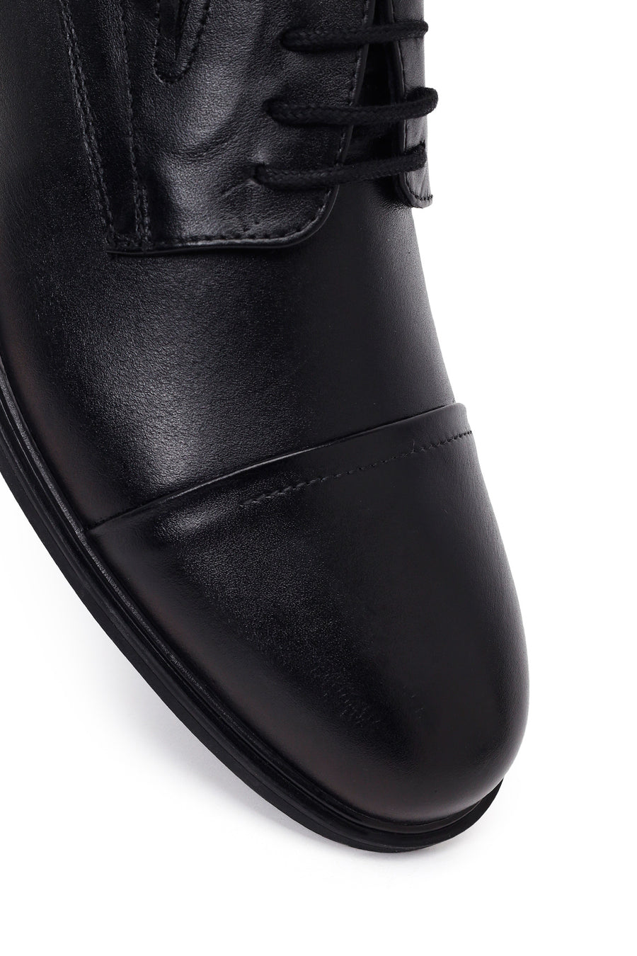 Male Black Lace-Up Leather Casual Shoes