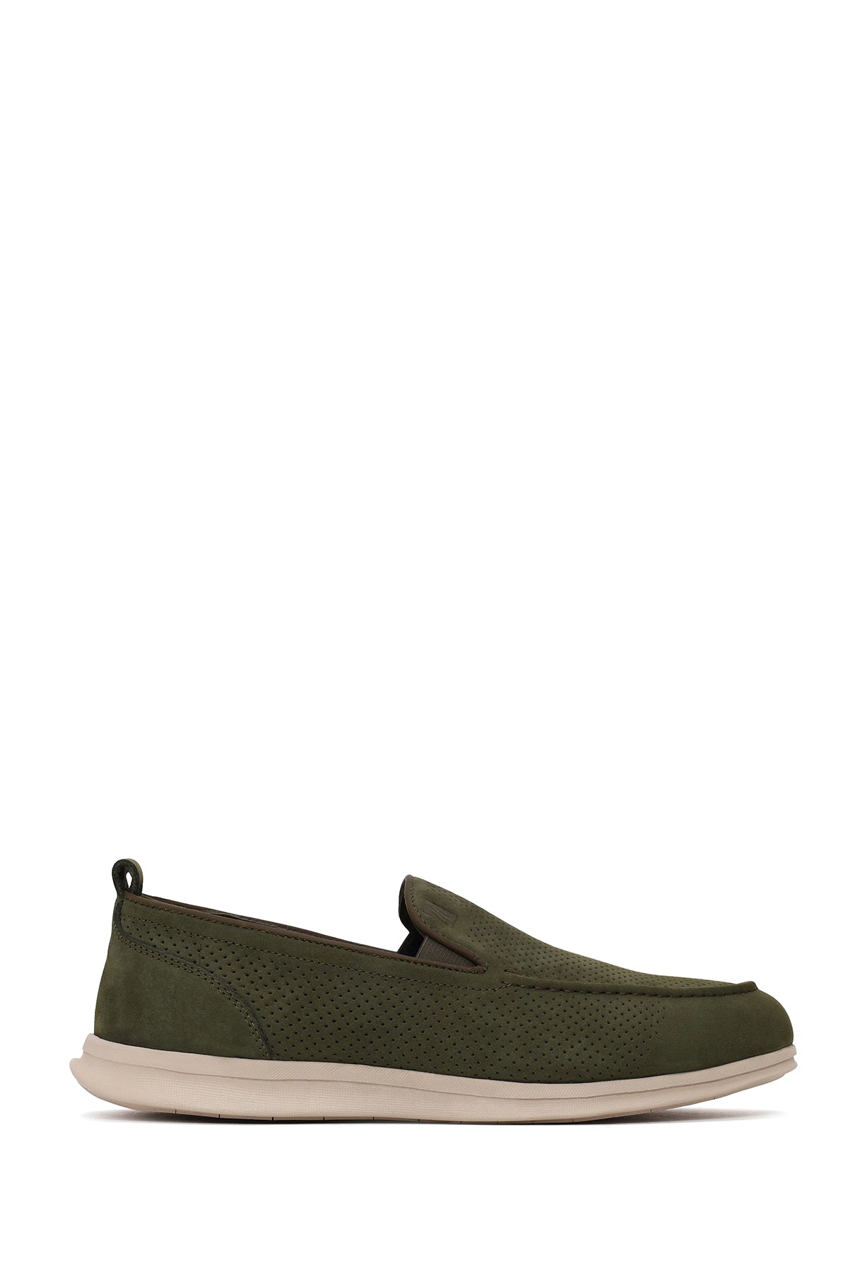 Erkek Haki Nubuk Deri Loafer 26SFD7657V3 | Derimod