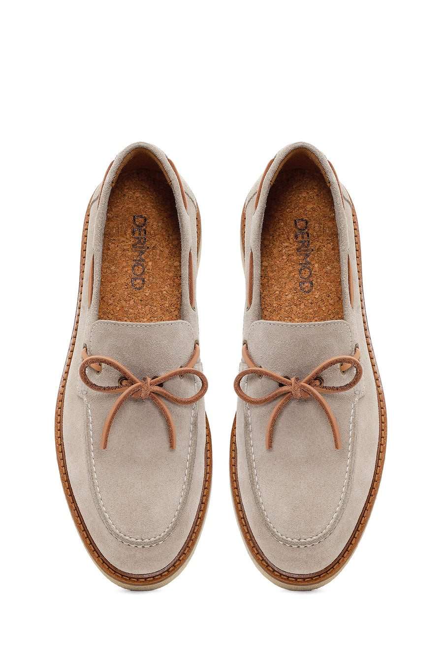 Men's Beige Leather Casual Shoes