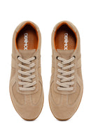 Erkek Bej Bağcıklı Süet Deri Sneaker | Derimod