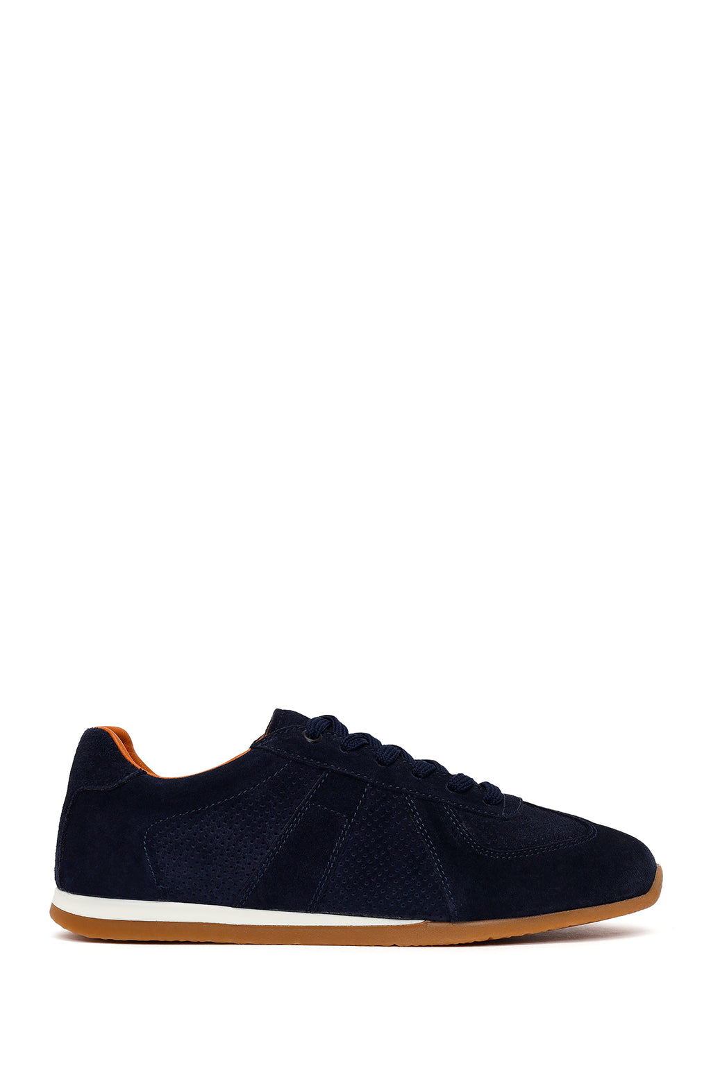 Erkek Lacivert Bağcıklı Süet Deri Sneaker