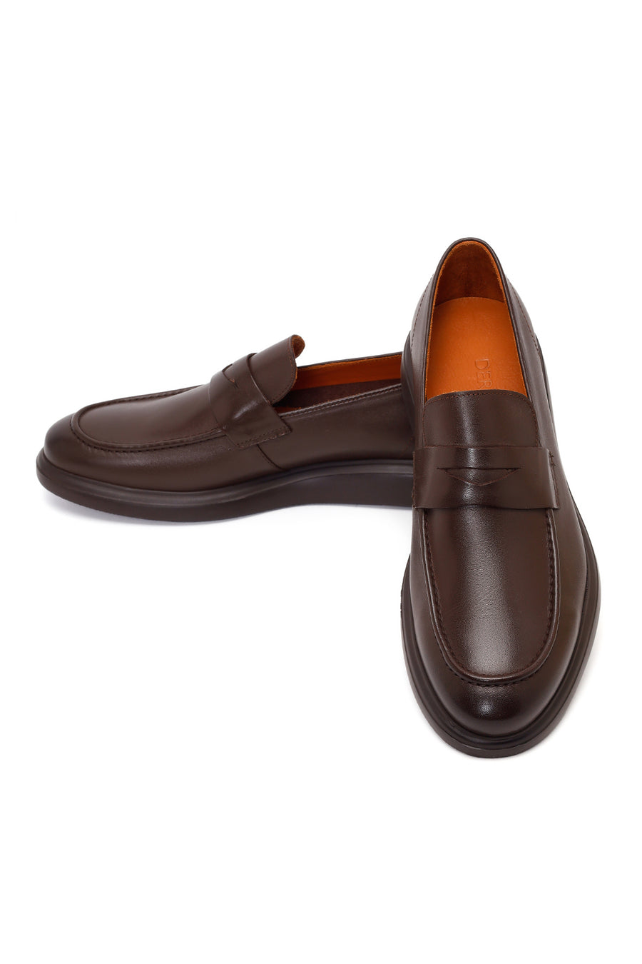 Erkek Kahverengi Deri Casual Loafer