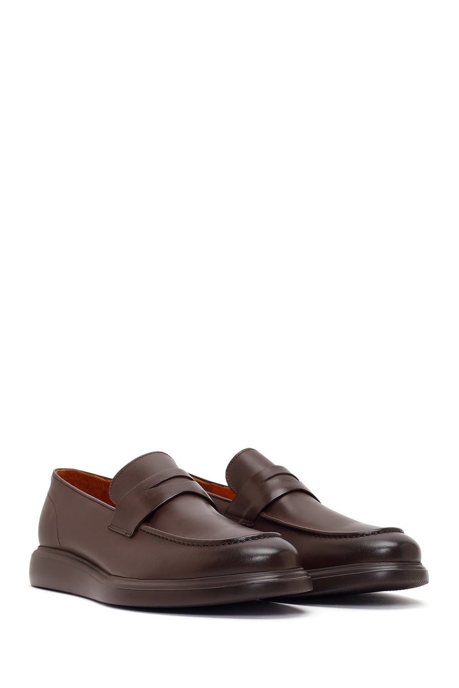 Erkek Kahverengi Deri Casual Loafer