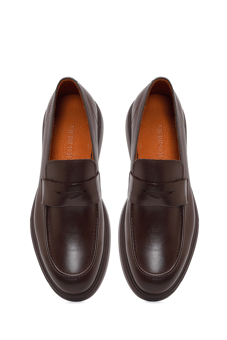 Erkek Kahverengi Deri Casual Loafer
