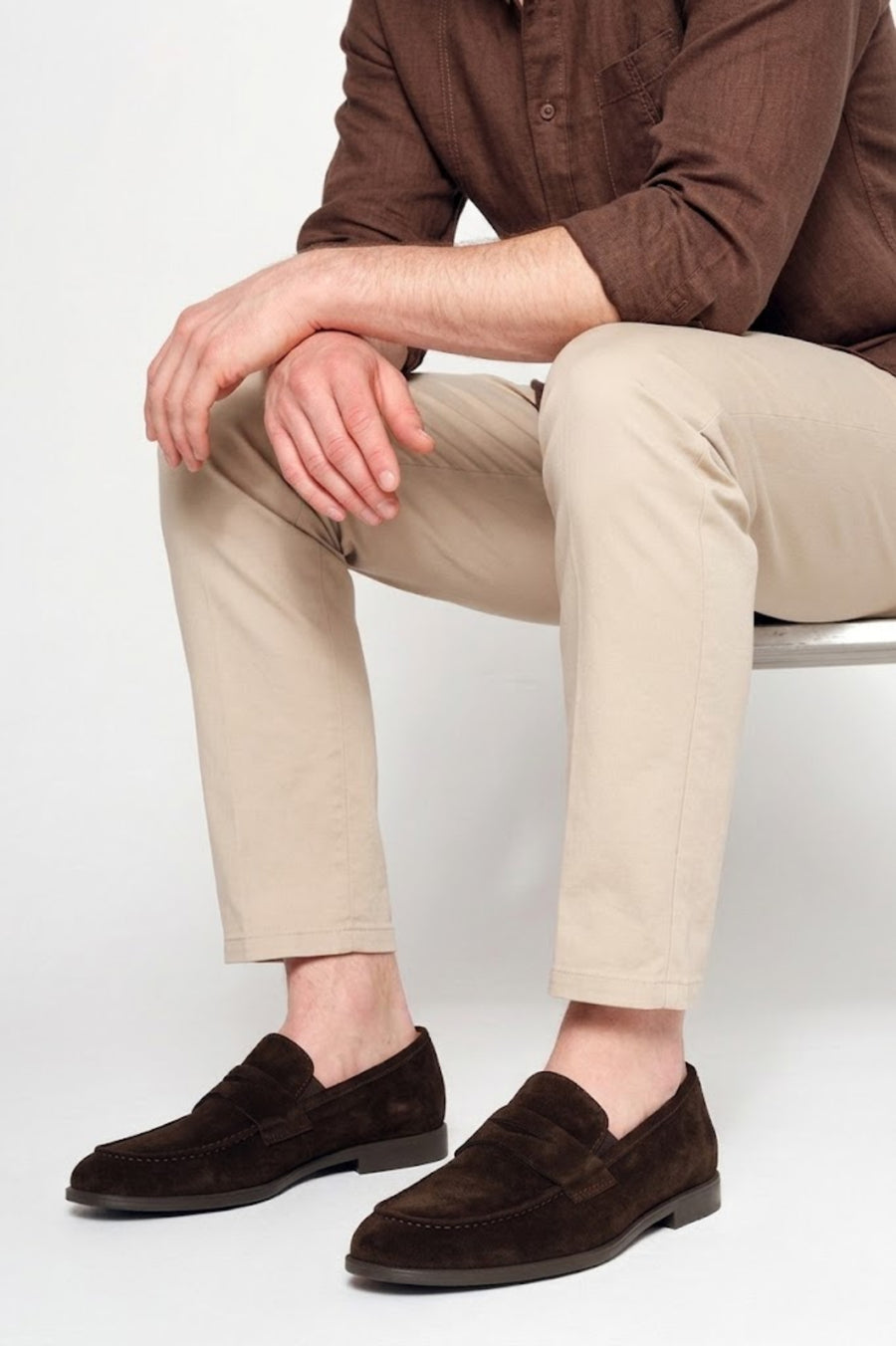 Men's Brown Suede Leather Loafer