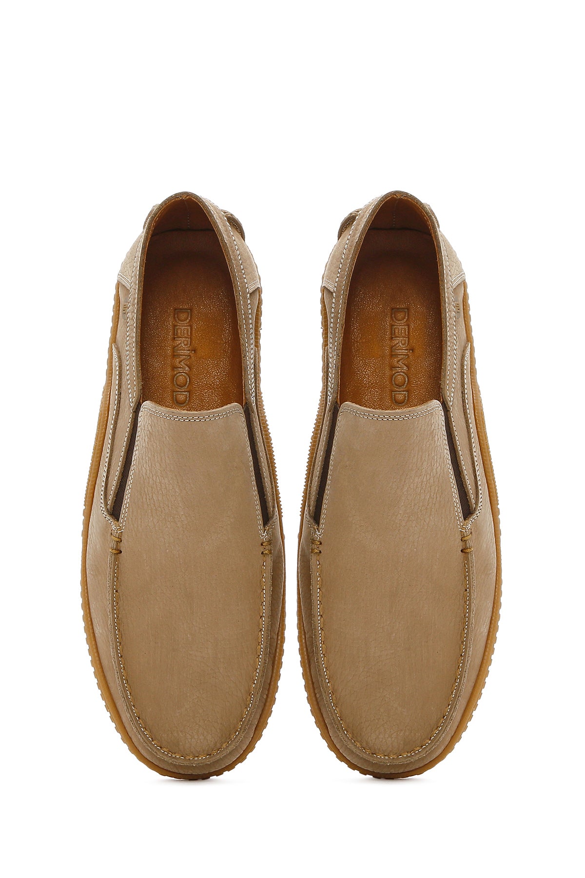 Erkek Bej Nubuk Deri Comfort Loafer 26SFD8000V3 | Derimod