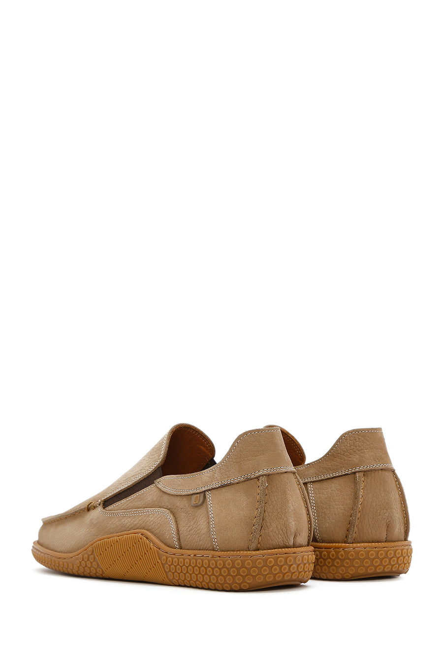 Erkek Bej Nubuk Deri Comfort Loafer