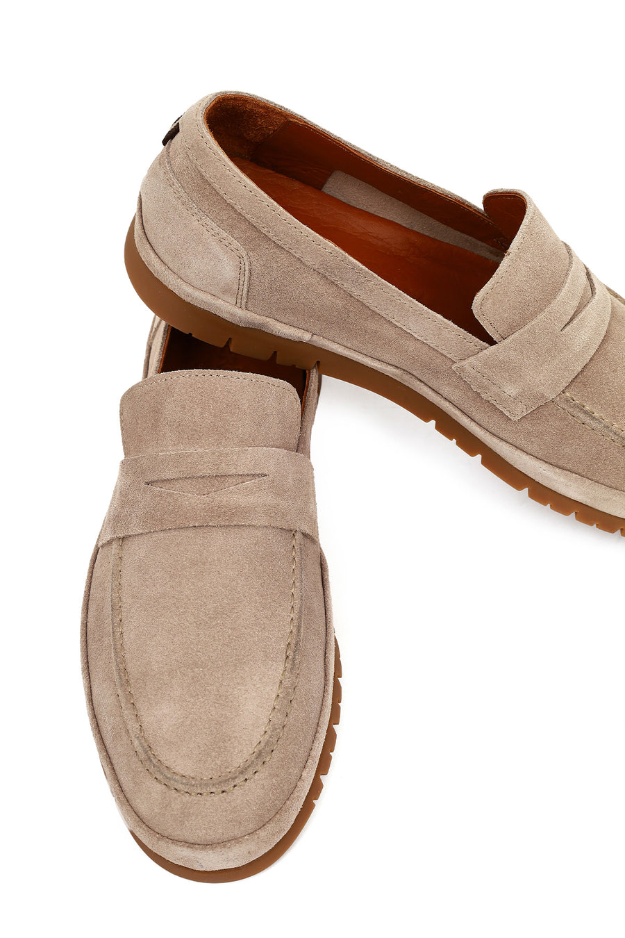 Men's Beige Suede Leather Loafer