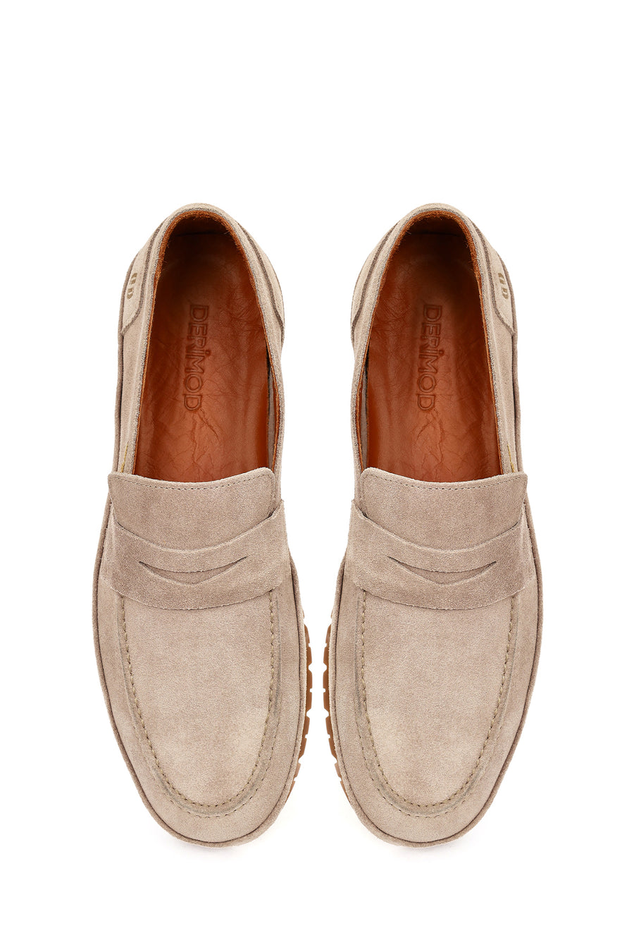Men's Beige Suede Leather Loafer