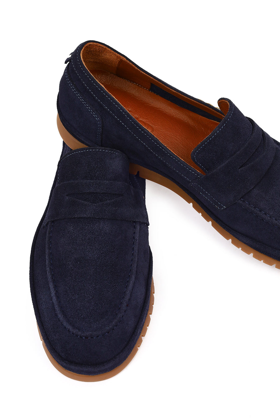 Men's Navy Blue Suede Leather Loafer