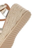 Kadın Krem Bilekten Tokalı Dolgu Topuklu Espadril Sandalet | Derimod