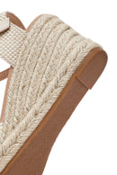 Kadın Bej Bilekten Tokalı Dolgu Topuklu Espadril | Derimod