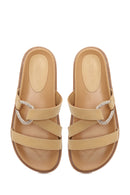 Women's Beige Stone Slippers | Derimod