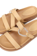 Women's Beige Stone Slippers | Derimod