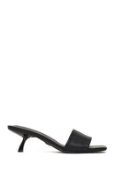 Kadın Siyah Kısa İnce Topuklu Terlik | Derimod