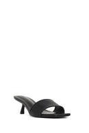 Kadın Siyah Kısa İnce Topuklu Terlik | Derimod