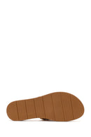 Woman Gold Braided Slippers | Derimod