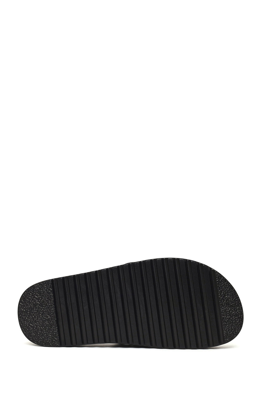 Woman Black Thick-Soled Patterned Slippers
