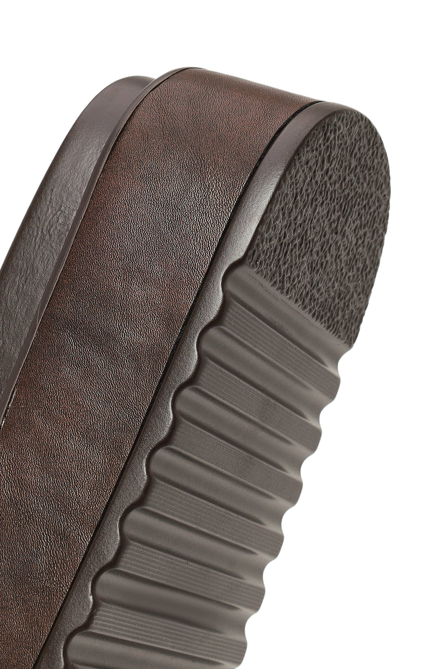 Woman Brown Patterned Thick-Soled Slippers