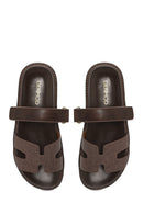 Woman Brown Strappy Thick-Soled Slipper | Derimod