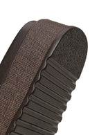 Woman Brown Strappy Thick-Soled Slipper | Derimod