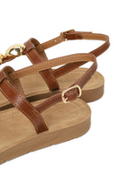 Woman Tan Accessory-Detail Toe-Post Sandals | Derimod